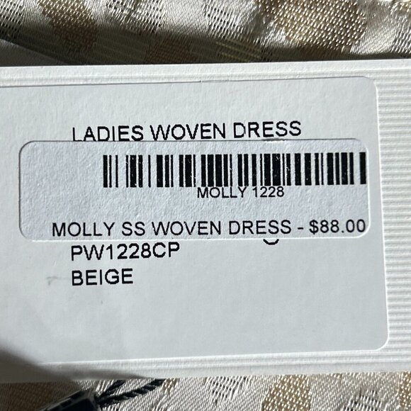 Molly Bracken Le Soir SZ S Cream & Pale Gold metallic shift dress formal mod 60s - Picture 11 of 14